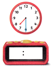 McGraw Hill My Math Grade 1 Chapter 8 Lesson 8 Answer Key Time to the Half Hour Digital 12