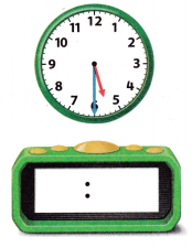 McGraw Hill My Math Grade 1 Chapter 8 Lesson 8 Answer Key Time to the Half Hour Digital 22