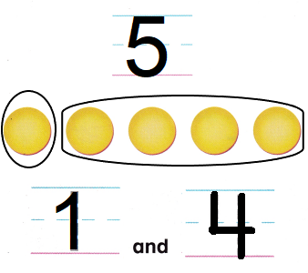 McGraw Hill My Math Kindergarten Chapter 4 Lesson 2 Answer Key Take Apart 4 and 5 img 10