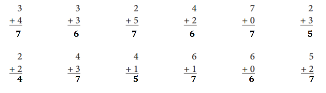 Bridges-in-Mathematics-Grade-1-Home-Connections-Answer-Key-Unit-3-Module-4-Unifix Cube Equations, Sevens-3