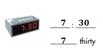 Spectrum-Math-Grade-1-Chapter-5-Lesson-5.2-Telling-Time-to-the-Half-Hour-Answers-Key-Write the time for each clock-3