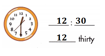 Spectrum-Math-Grade-1-Chapter-5-Lesson-5.2-Telling-Time-to-the-Half-Hour-Answers-Key-Write the time for each clock-5