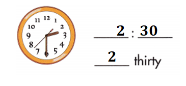 Spectrum-Math-Grade-1-Chapter-5-Lesson-5.2-Telling-Time-to-the-Half-Hour-Answers-Key-Write the time for each clock-6
