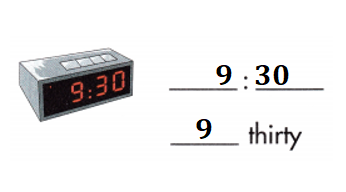 Spectrum-Math-Grade-1-Chapter-5-Lesson-5.2-Telling-Time-to-the-Half-Hour-Answers-Key-Write the time for each clock-8