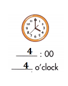 Spectrum-Math-Grade-1-Chapter-5-Pretest-Answers-Key-Write the time for each clock-1