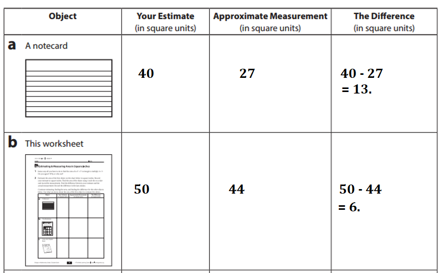 Bridges-in-Mathematics-Grade-3-Student-Book-Answer-Key-Unit-5-Module-4-More Multiplication Arrays-Estimating & Measuring Area in Square Inches-2