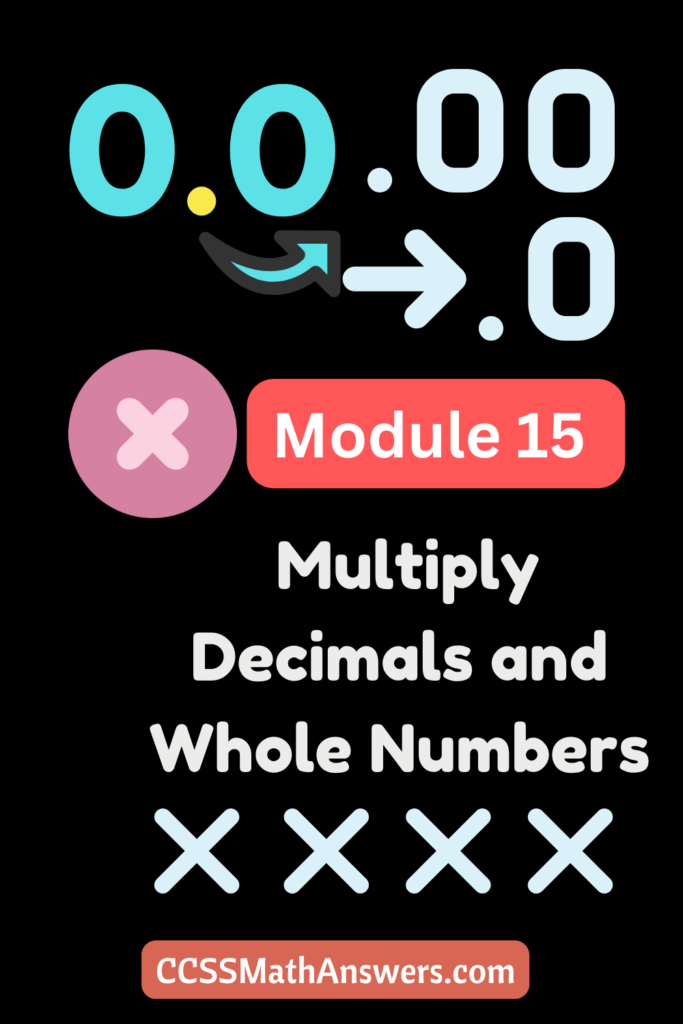 Module 15 Multiply Decimals and Whole Numbers
